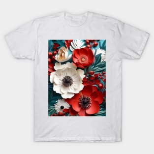 3D Flowers Xmas vibe T-Shirt